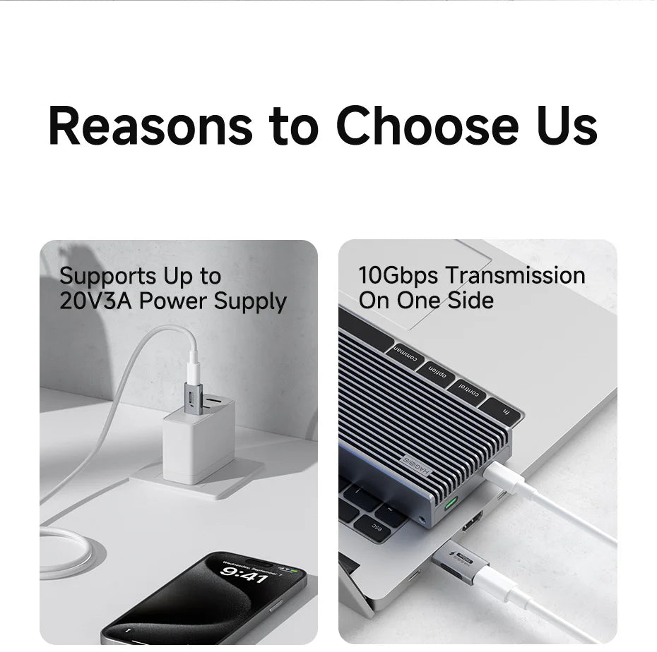 Hagibis USB A Male to USB C Female Adapter 10Gbps High-Speed Data Transfer 60W Fast Charging Conventer Plug for Macbook Tablet