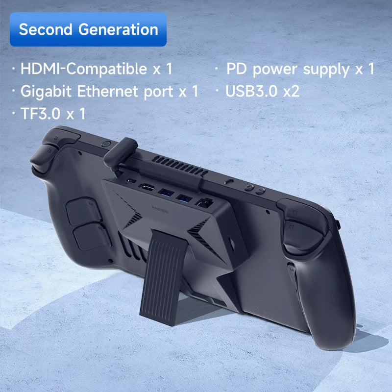 Hagibis 6 in 1 Steam Deck Docking Station Dock Holder Hub OLED USB C to RJ45 4K60HZ HDMI Fast Charging Base Handheld Accessories