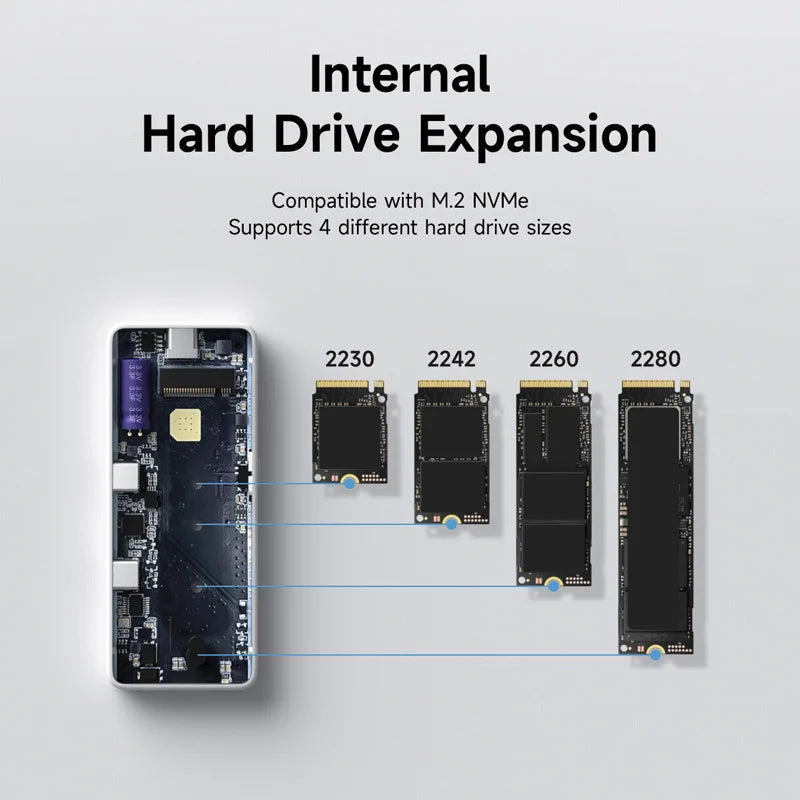 Hagibis M.2 NVMe SSD Enclosure Write Protect USB C 3.2 Gen2 to NVMe PCI-E M.2 SSD Case With 100W PD for iPhone 16 15 Pro MacBook - Intechlegent