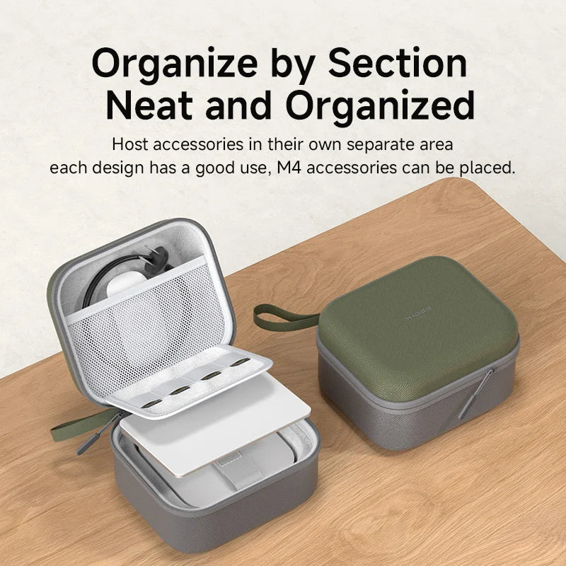 Hagibis Electronic Organizer Travel Case Bag for Mac mini M4/M4 Pro Portable Carry Case Hard Shell Shockproof for Mouse Charger