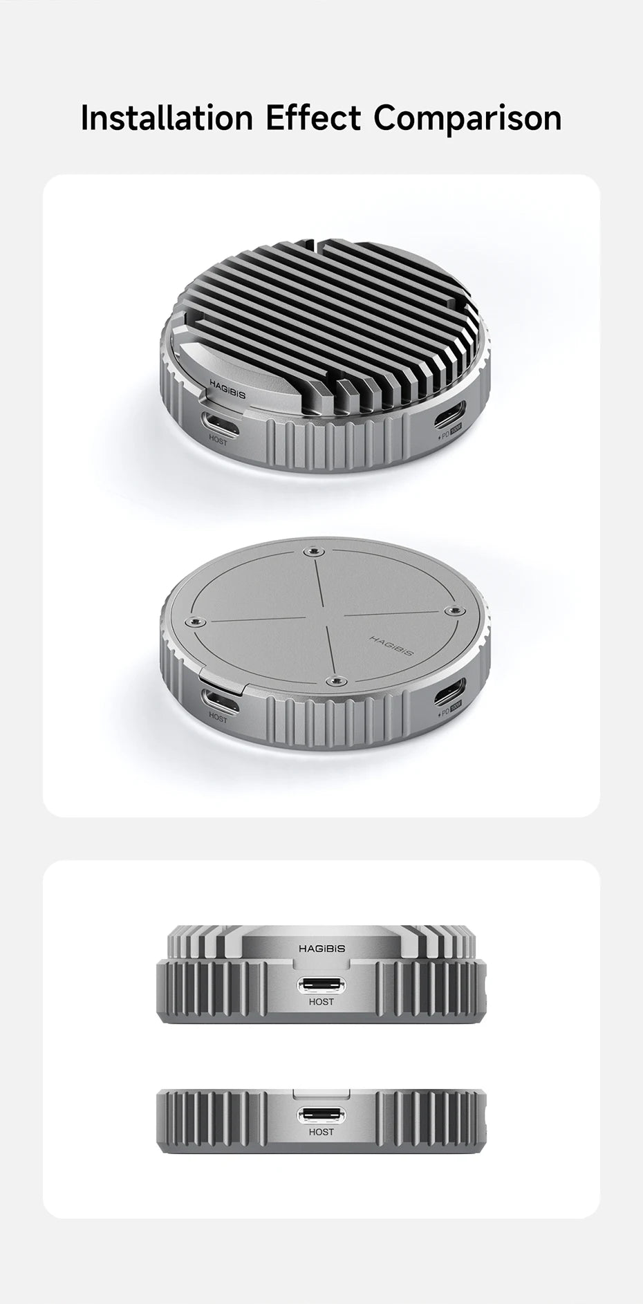 Hagibis Heatsink Heat Dissipation Fins Cover With Magsafe Only Accessories for MC100 Magnetic M.2 2230 NVMe SSD Enclosure