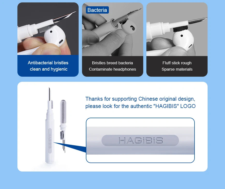 Hagibis Cleaner Kit for Airpods Pro 1 2 earbuds Cleaning Pen brush Bluetooth Earphones Case Cleaning Tools for iPhone Samsung MI - Intechlegent