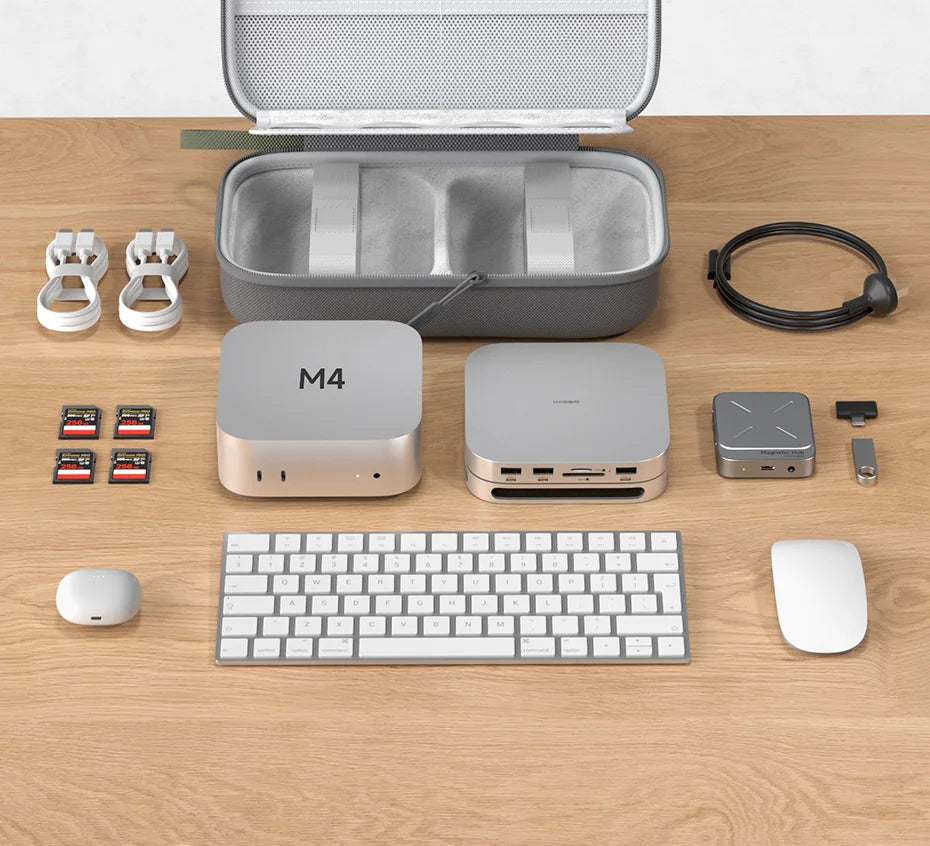 Hagibis Electronic Organizer Travel Case Bag for Mac mini M4/M4 Pro 2024 Portable Carry Case for Cable Charger Mouse Power Bank