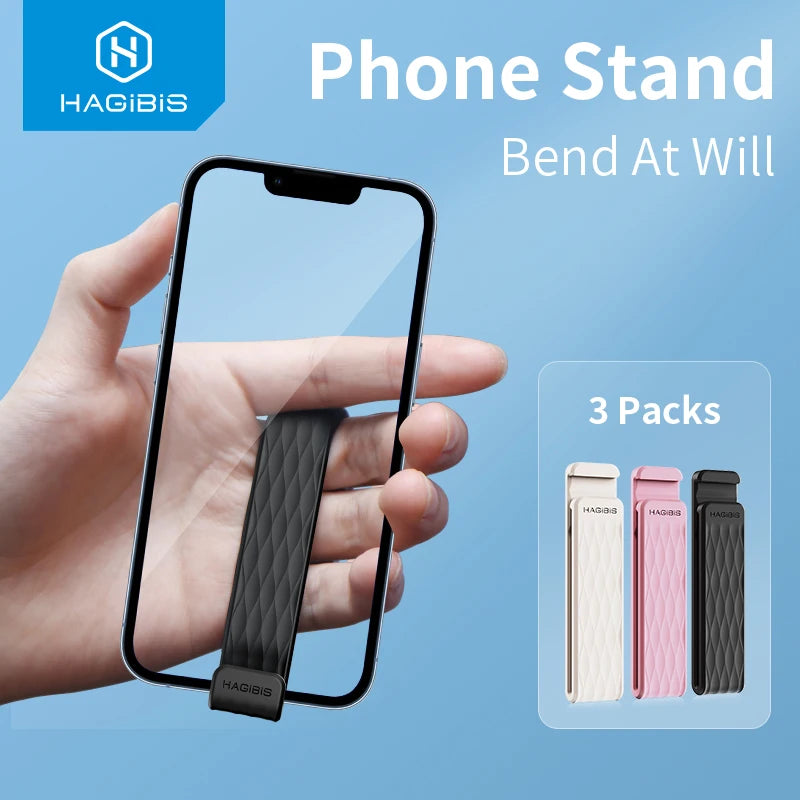 Hagibis Phone Grip Strap Stand Cell Phone Wristband Finger Holder Portable Universal Foldable Kickstand for Most Smartphones - Intechlegent
