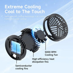 Hagibis Magnetic Cell Phone Cooler Universal Cooling Fan Mobile Phone Radiator for iPhone 15 Pro Black Shark Gaming Live Stream