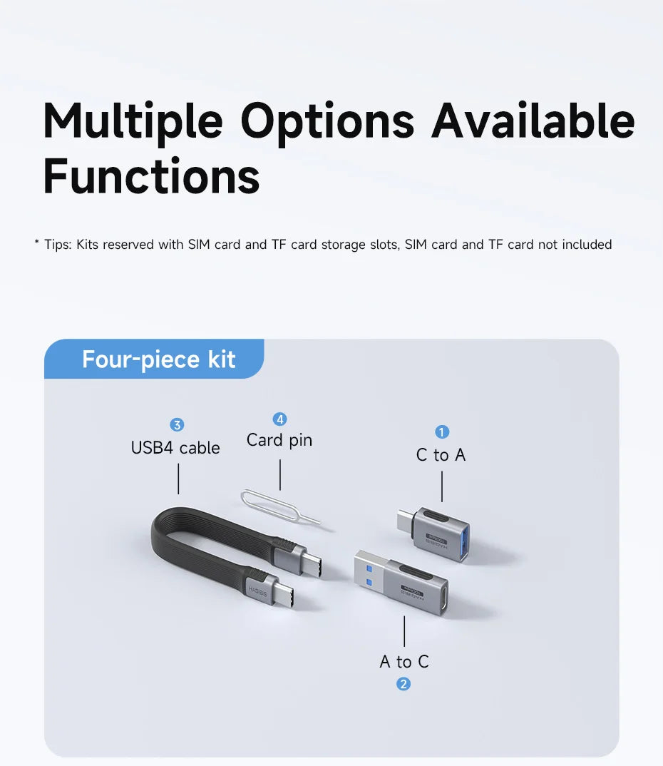 Hagibis Multi USB C Adapter Kit Short USB4 Fast Charging Cable Set Storage Box USB to Type-c Compatible with Thunderbolt 4/3 - Intechlegent