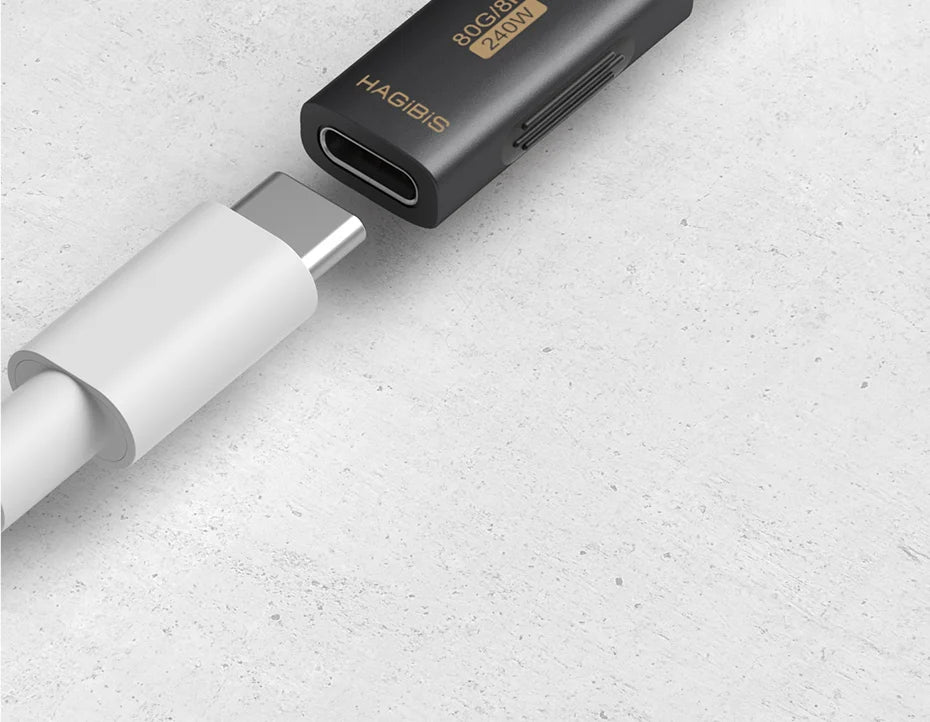 Hagibis USB C Female to USB C Female Adapter 80Gbps 240W USB4 Dual Female Extension Cable Converter for Thunderbolt 5/4  Laptop