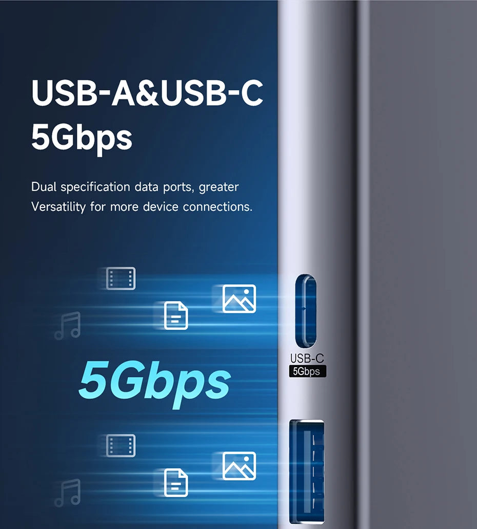 Hagibis USB C Hub With LCD Display Type C Multiport Adapter 4K HDMI-Compatible 100W PD Gigabit Ethernet For Macbook Pro iPad HP - Intechlegent