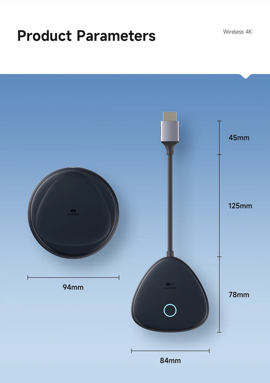 Hagibis Wireless 4K HDMI-compatible Transmitter Wireless Extender HD Transmitter Display Dongle for Laptop PC-Only Transmitter - Intechlegent