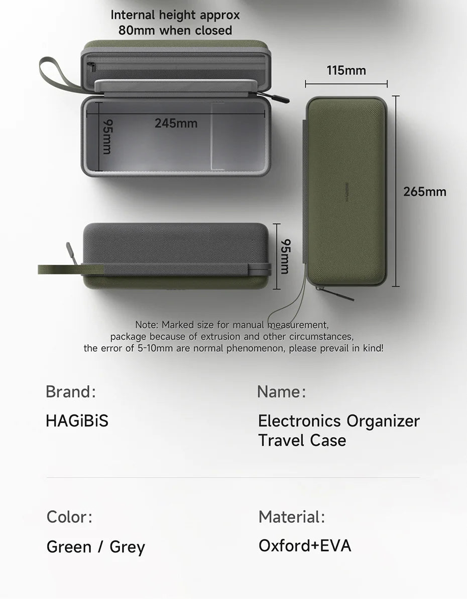 Hagibis Electronic Organizer Travel Cable Organizer Bag Pouch Portable Carry Case for Cable Charger SD Card Mouse Power Bank - Intechlegent