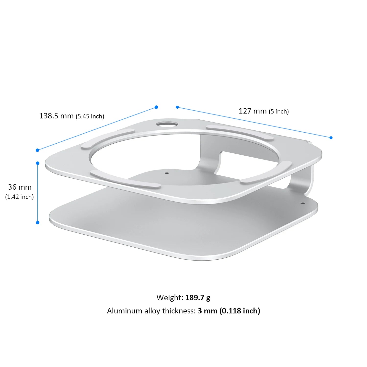 Mac mini Desktop Stand for Mac Mini M4 /M4 Pro 2024 Heat Dissipation Aluminum Mount Dock Cooling Holder Accessories