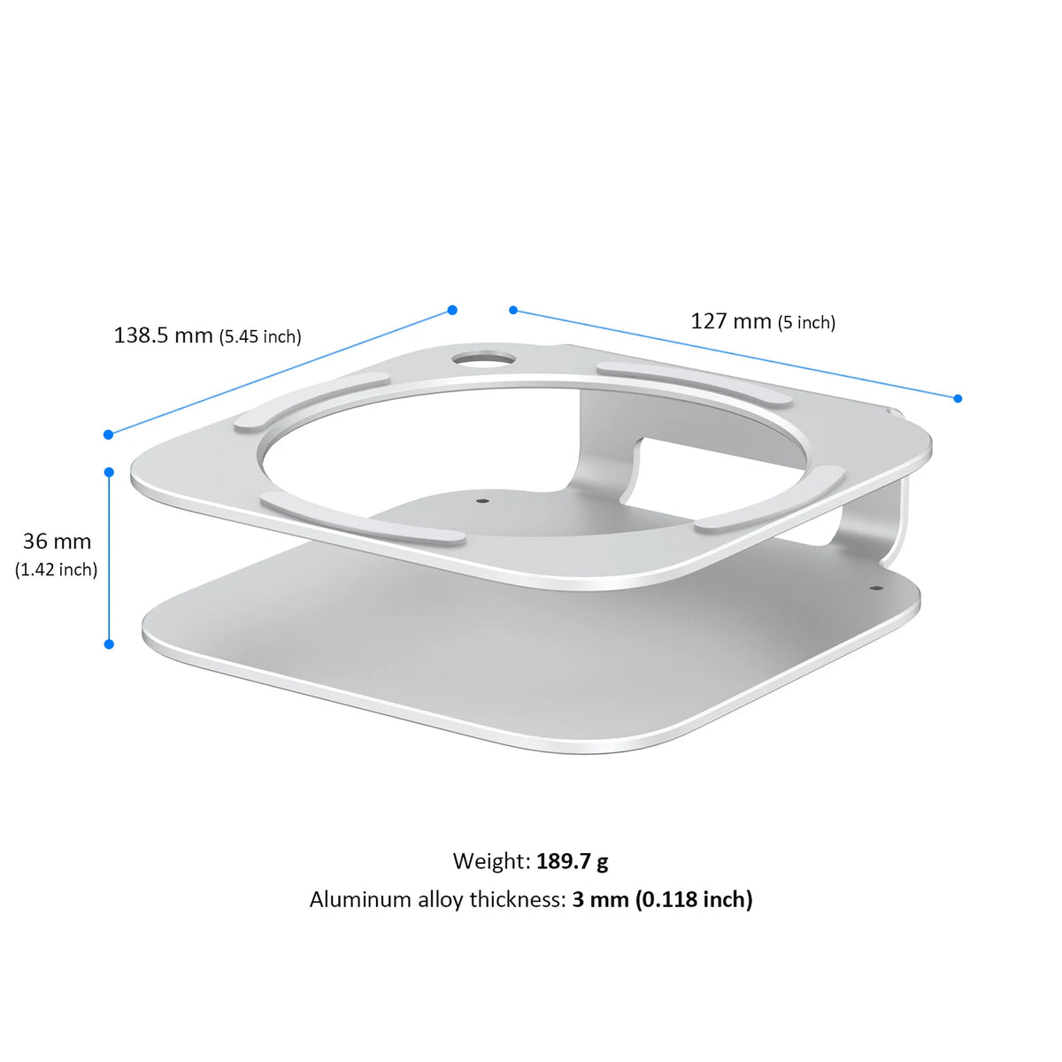 Mac mini Desktop Stand for Mac Mini M4 /M4 Pro 2024 Heat Dissipation Aluminum Mount Dock Cooling Holder Accessories