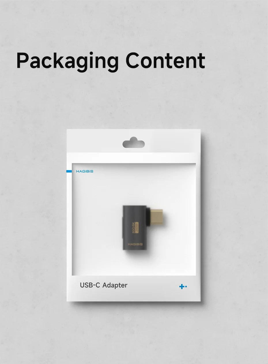 Hagibis USB C to C Adapter 90 Degree Right Angle Converter 80Gbps USB4 Data Cable Extension for Thunderbolt 5/4 iPhone 17 Laptop