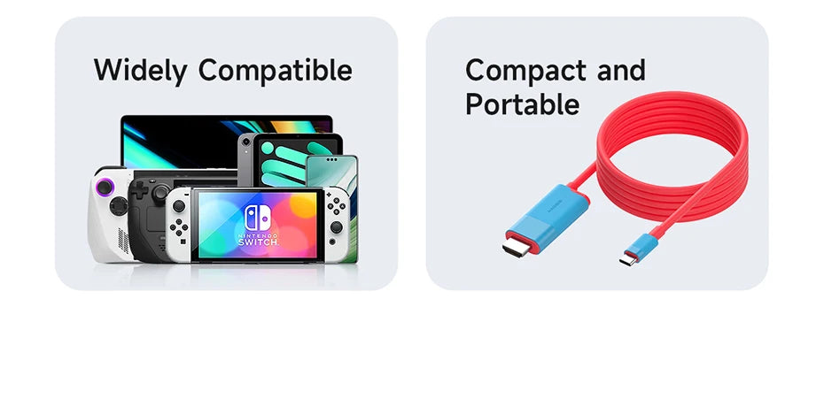 Hagibis Switch Dock for Nintendo Switch/OLED USB C to HDMI-Compatible Cable Adapter 4K60Hz 100W PD for Laptop SteamDeck ROG Ally