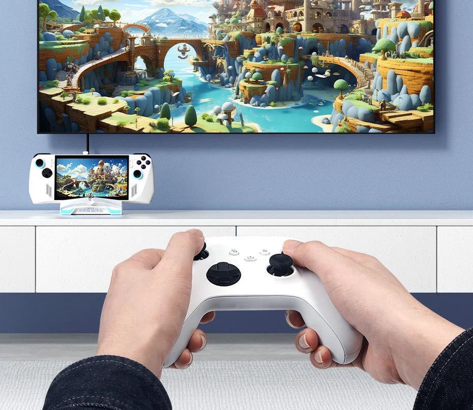 Hagibis ROG Ally/Steam Deck/Switch/OLED Dock 6 in 1 Universal Docking Station With 4K HDMI 2.5G RJ45 100W PD RGB Light USB C Hub