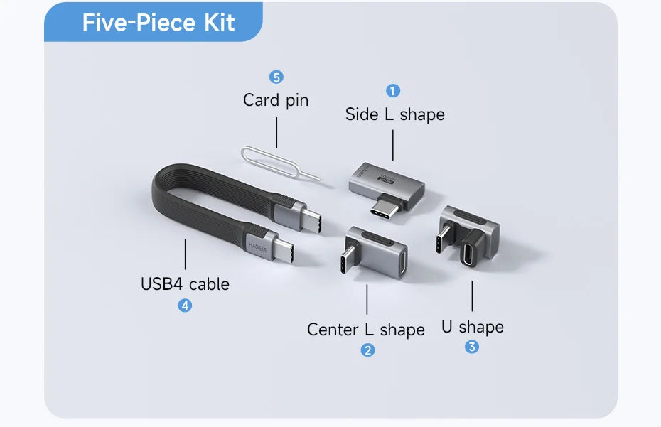 Hagibis Multi USB C Adapter Kit Short USB4 Fast Charging Cable Set Storage Box USB to Type-c Compatible with Thunderbolt 4/3 - Intechlegent