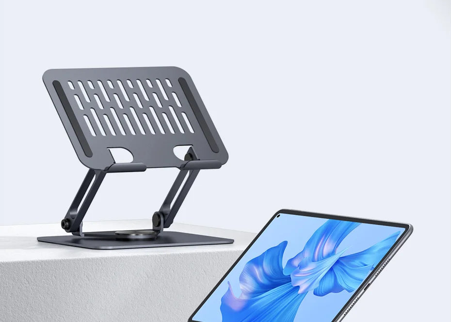 Hagibis 360° Rotating Tablet Stand Adjustable Tablet Holder Dual Rod Support Aluminum Foldable Cradle for iPad Pro Switch ROG - Intechlegent