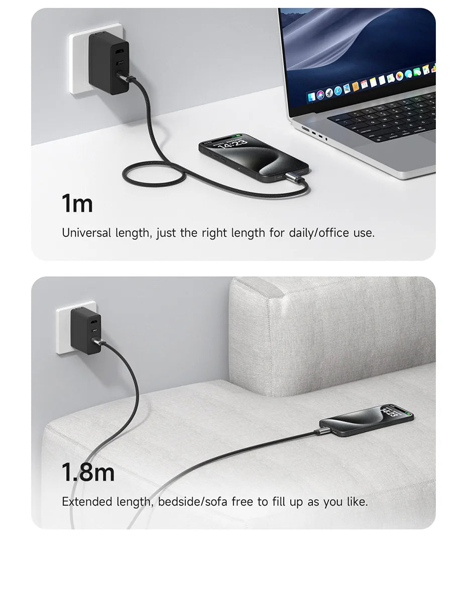 Hagibis USB C to USB C Full Function Cable Super Soft USB4 80Gbps 8K 240W Fast Charging Cord for Thunderbolt 4/5 iPhone Laptop - Intechlegent