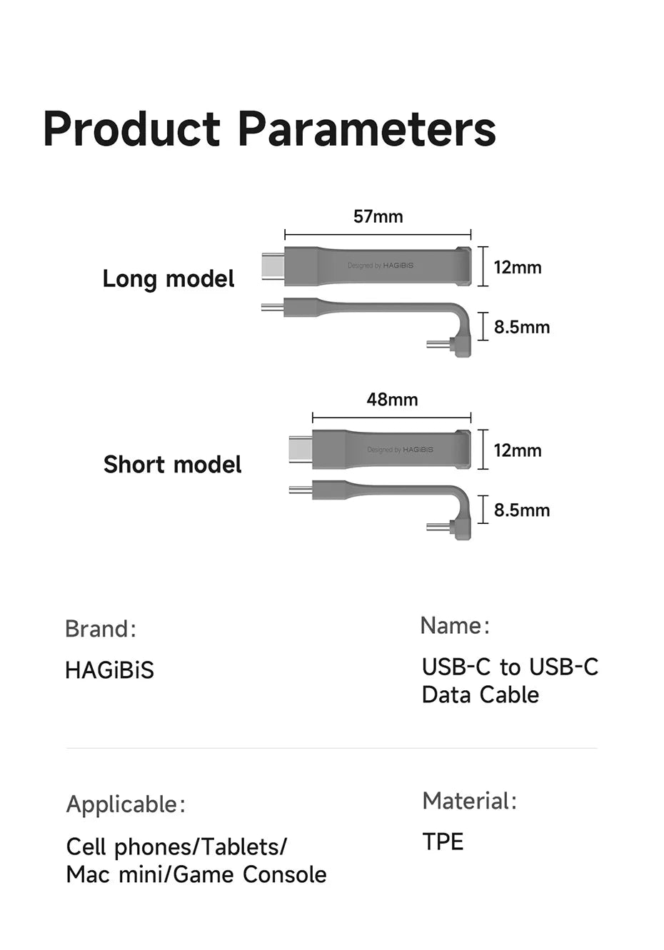 Hagibis Short USB C Cable 40Gbps USB4 Cable PD 240W Fast Charging for SSD iPhone 16 Power Bank USB DAC & AMP Headphone Amplifier