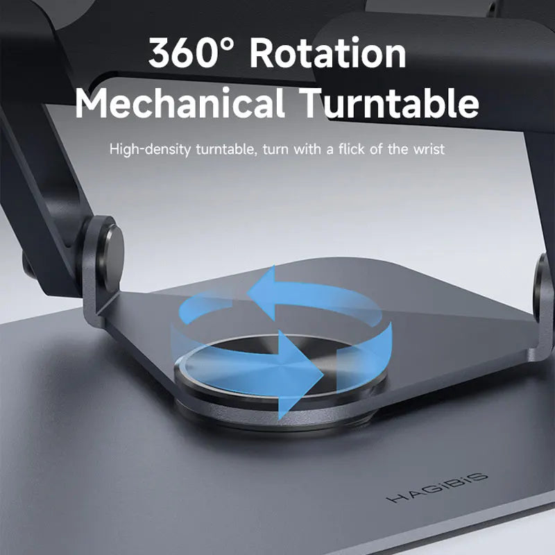 Hagibis 360° Rotating Tablet Stand Adjustable Tablet Holder Dual Rod Support Aluminum Foldable Cradle for iPad Pro Switch ROG - Intechlegent