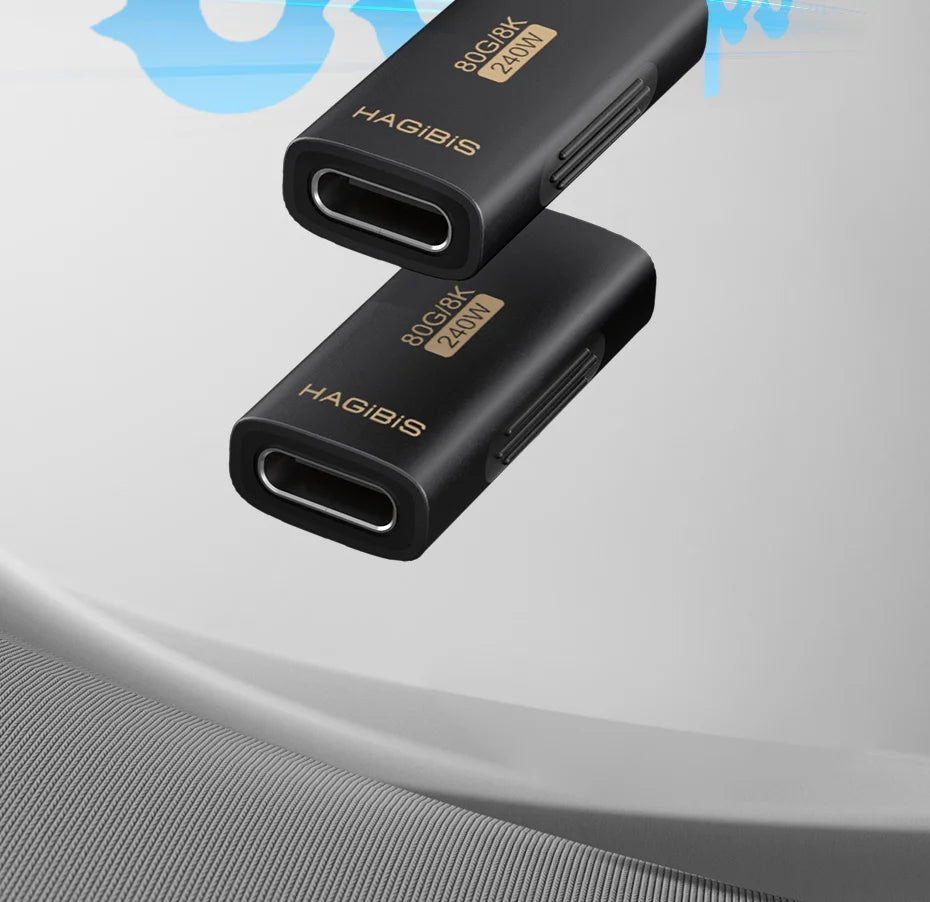 Hagibis USB C Female to USB C Female Adapter 80Gbps 240W USB4 Dual Female Extension Cable Converter for Thunderbolt 5/4  Laptop