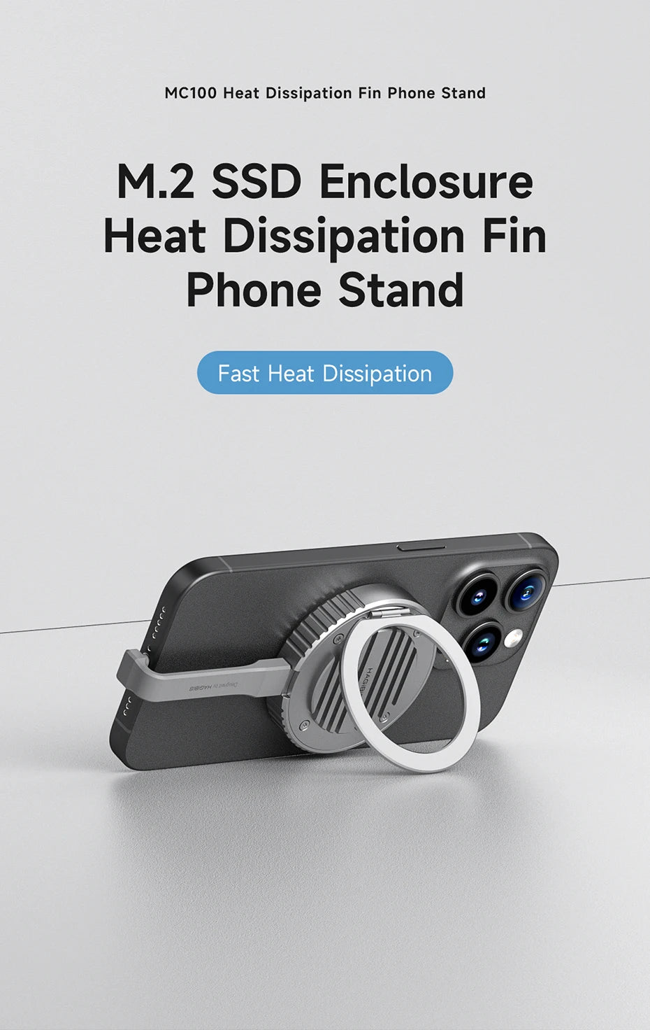 Hagibis Heatsink Heat Dissipation Fins Cover Desktop Stand Magsafe Double Sided Magnetic Only Accessories for MC100/MC100 Pro - Intechlegent