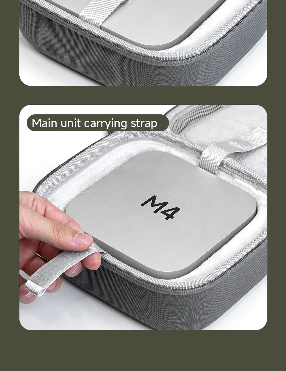 Hagibis Electronic Organizer Travel Case Bag for Mac mini M4/M4 Pro Portable Carry Case Hard Shell Shockproof for Mouse Charger