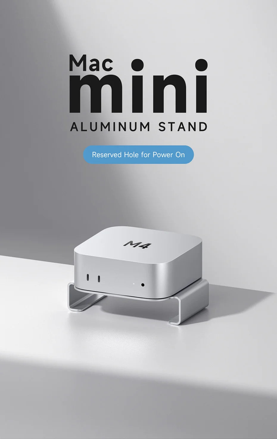 Hagibis Desktop Stand for Mac mini M4/M4 Pro 2024 Heat Dissipation Bracket Aluminum Alloy Mount Dock Cooling Holder Accessories