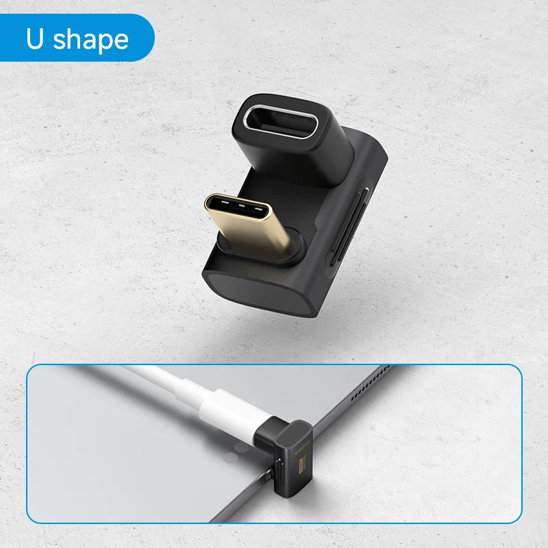 Hagibis USB C to C Adapter 90 Degree Right Angle Converter 80Gbps USB4 Data Cable Extension for Thunderbolt 5/4 iPhone 17 Laptop