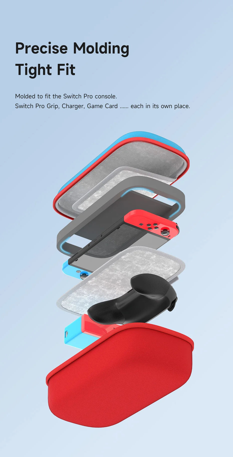 Hagibis Switch Carrying Case for Nintendo Switch /OLED with Game Cartridges Portable Carrying Travel Bag for Swtich Accessories - Intechlegent