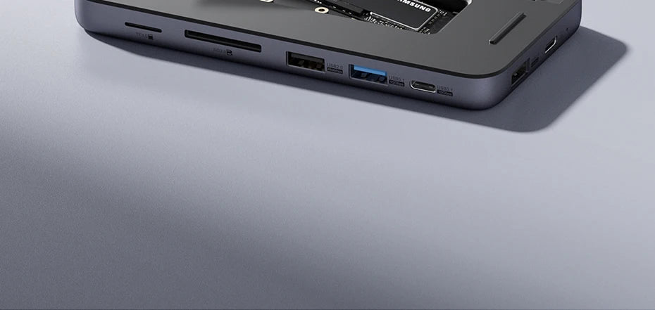 Hagibis 9 in 1 USB C HUB with M.2 NVMe/SATA SSD Enclosure 4K HDMI-compatible 100W PD USB 3.1 Docking station for Windows mac OS - Intechlegent