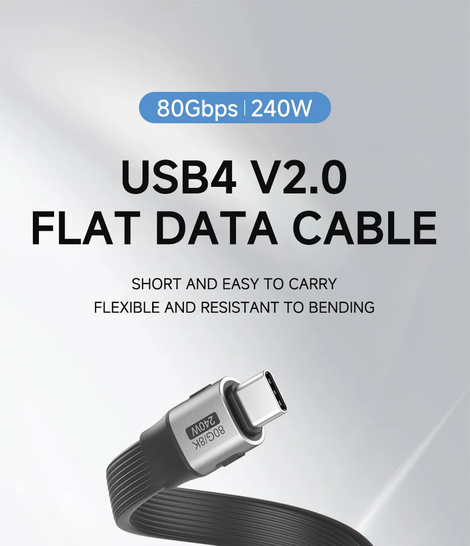 Hagibis Short USB C to USB C Full Function Cable USB4 V2 Date Cable 80Gbps 8K PD 240W Cord for Thunderbolt 4/5 iPhone Laptop SSD - Intechlegent