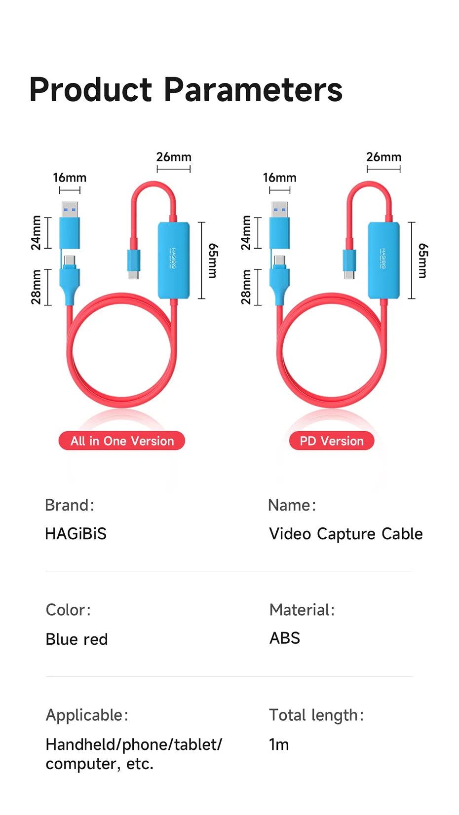 Hagibis USB3.0 Video Capture Card with 100W PD USB C to USB A/C Live and Record Video Audio Gaming for Quest 2 3 Switch 1/2 ROG
