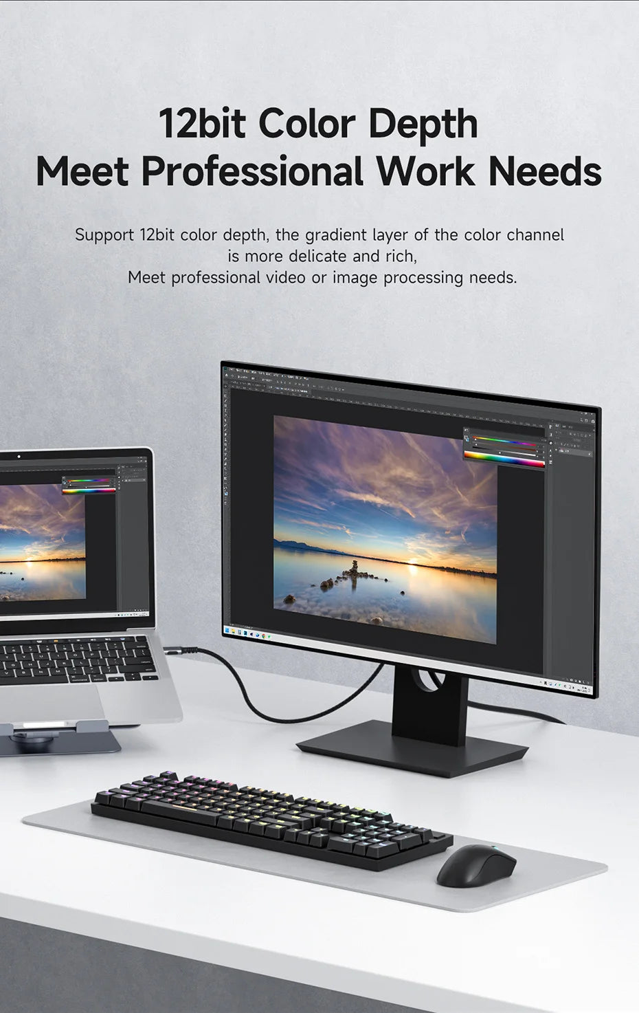 Hagibis 8K USB C to DisplayPort 1.4 Cable Super Soft Bi-directional Type-c to DP Cable High Refresh Rate 2K165Hz 4K144Hz 240Hz