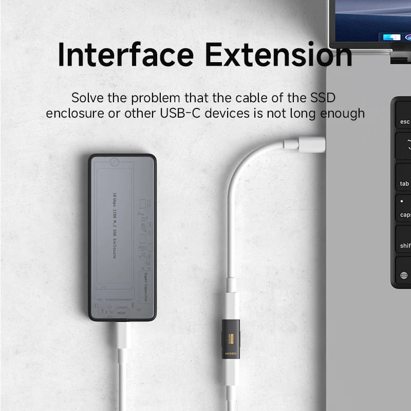 Hagibis USB C Female to USB C Female Adapter 80Gbps 240W USB4 Dual Female Extension Cable Converter for Thunderbolt 5/4  Laptop