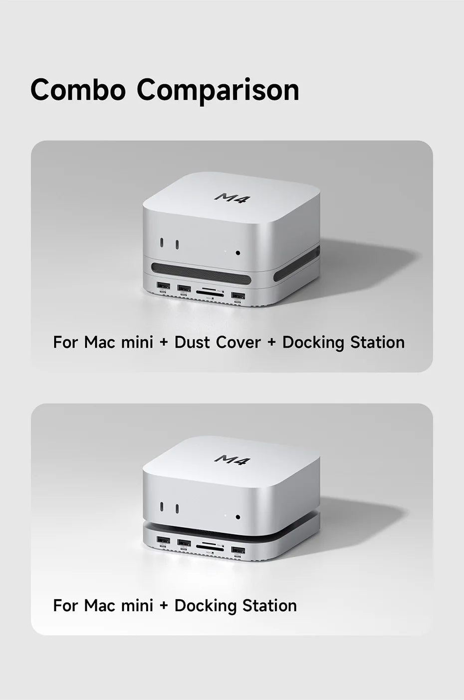 Hagibis USB C Hub for Mac mini M4/M4 Pro with 40Gbps M.2 SSD Enclosure USB 3.2 Gen2 SD/TF 4.0 Type-C Docking Station Desk Stand