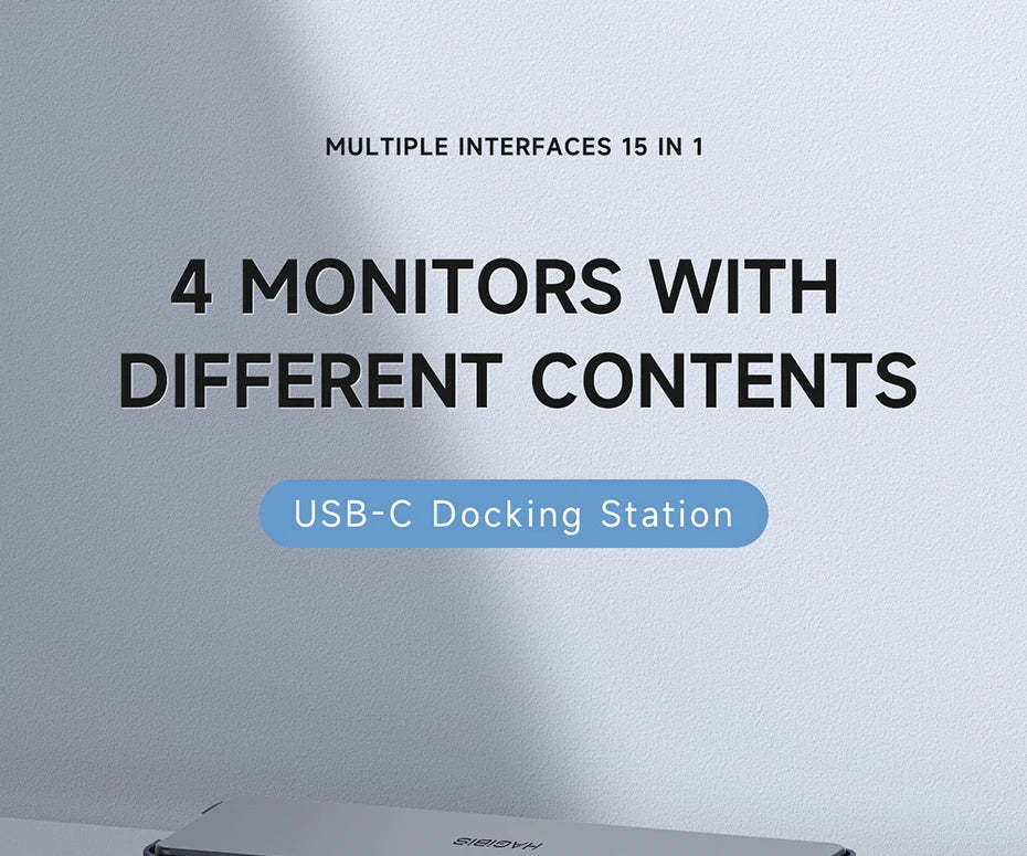Hagibis USB C Docking Station Type C to 8K DP HDMI-Compatible Triple Display M.2 SSD PD3.0 RJ45 15 in 1 USB C HUB for PC Laptops