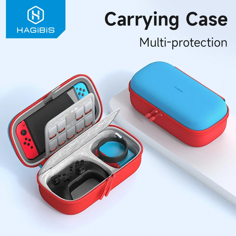 Hagibis Switch Carrying Case for Nintendo Switch /OLED with Game Cartridges Portable Carrying Travel Bag for Swtich Accessories - Intechlegent