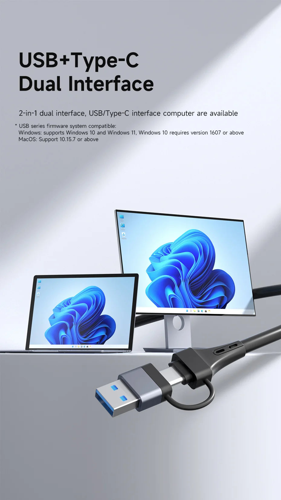 Hagibis Wireless HDMI-compatible Transmitter and Receiver Kit Type-C USB Dual Plug Extender TV Dongle for HD Display Projector - Intechlegent