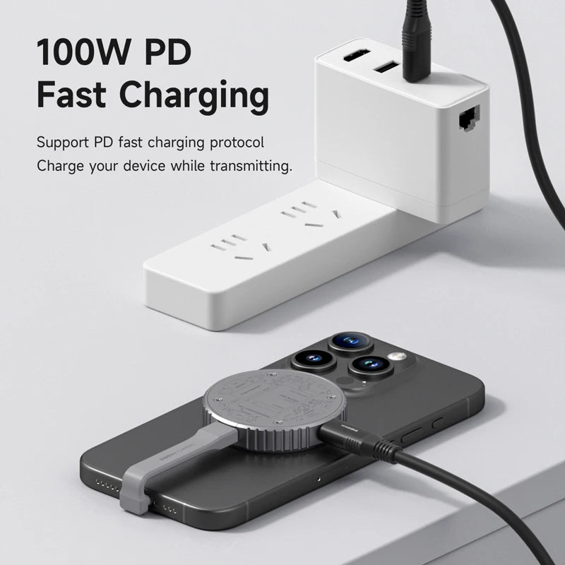 Hagibis Magnetic M.2 2230 NVMe SSD Enclosure USB C 3.2 Gen2 to NVMe PCI-E Magsafe SSD Case 100W PD for iPhone 16 ProRes MacBook