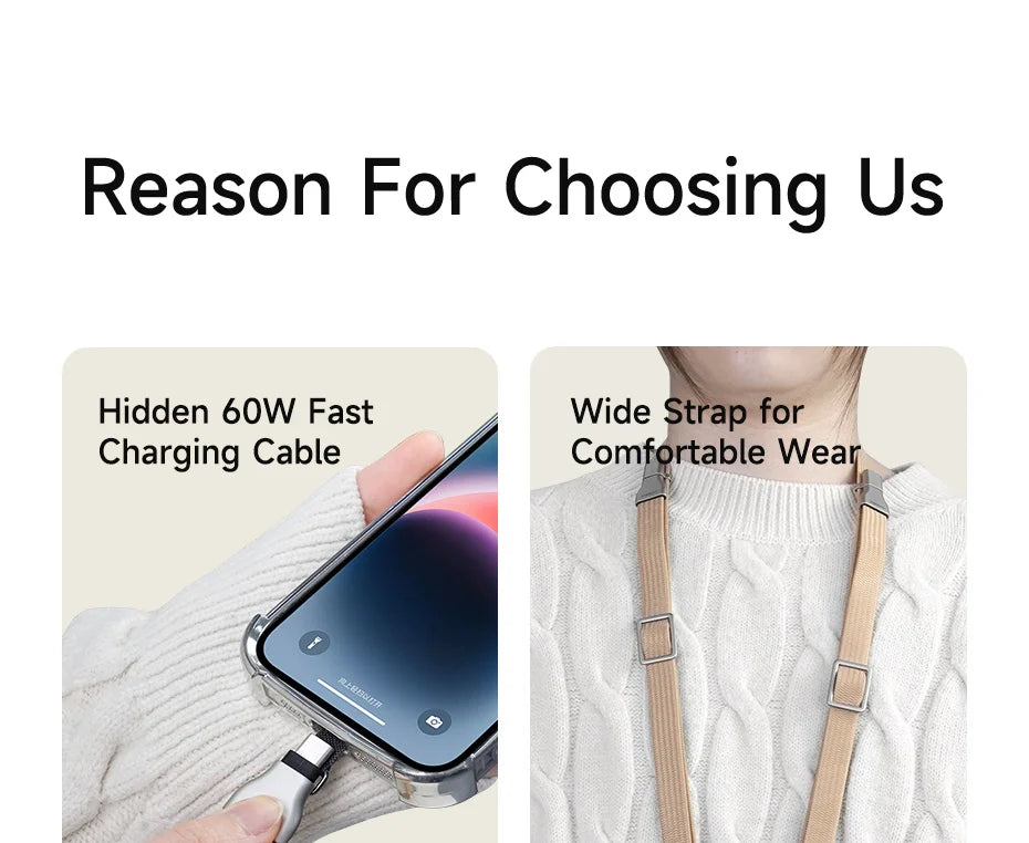 Hagibis Universal Phone Lanyard USB C to USB C Cable Phone Strap Anti-loss C to C Cord for iPhone 16 Pro Max Camera Sony Fuji - Intechlegent