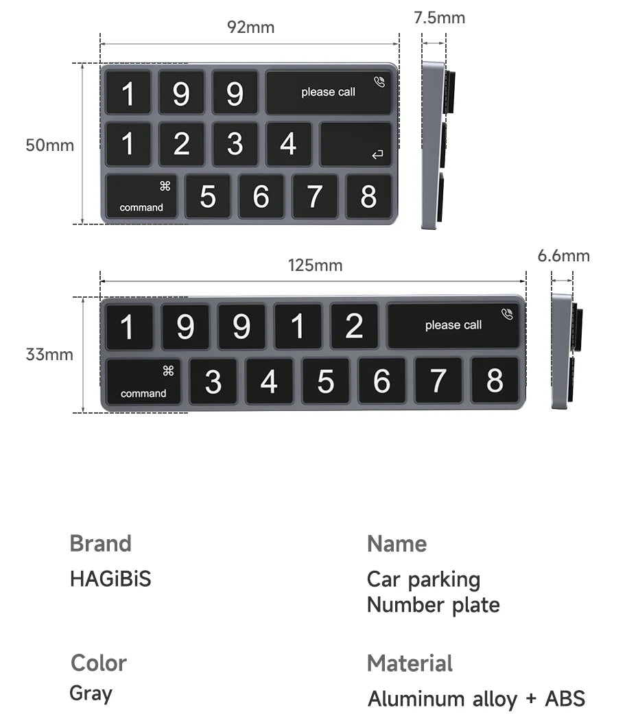 Hagibis Car Temporary Parking Phone Number Plate Parking License Aluminum Creative Parking Telephone Number Card Accessories