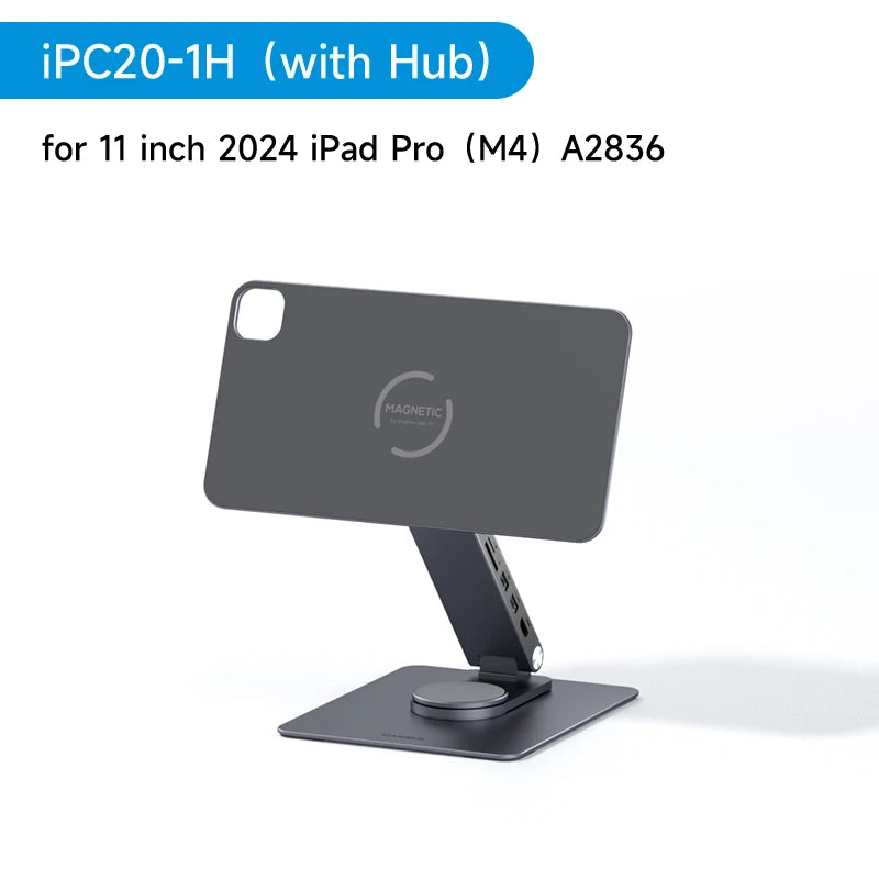 Hagibis Magnetic Stand for iPad Pro M4 2024 11inch 13inch with Hub Tablet Docking Station 360° Adjustable Mount Foldable Holder - Intechlegent