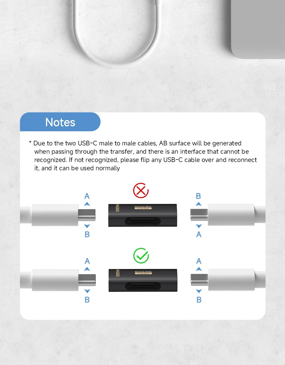 Hagibis USB C Female to USB C Female Adapter 80Gbps 240W USB4 Dual Female Extension Cable Converter for Thunderbolt 5/4  Laptop