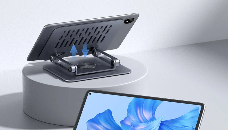 Hagibis 360° Rotating Tablet Stand Adjustable Tablet Holder Dual Rod Support Aluminum Foldable Cradle for iPad Pro Switch ROG - Intechlegent