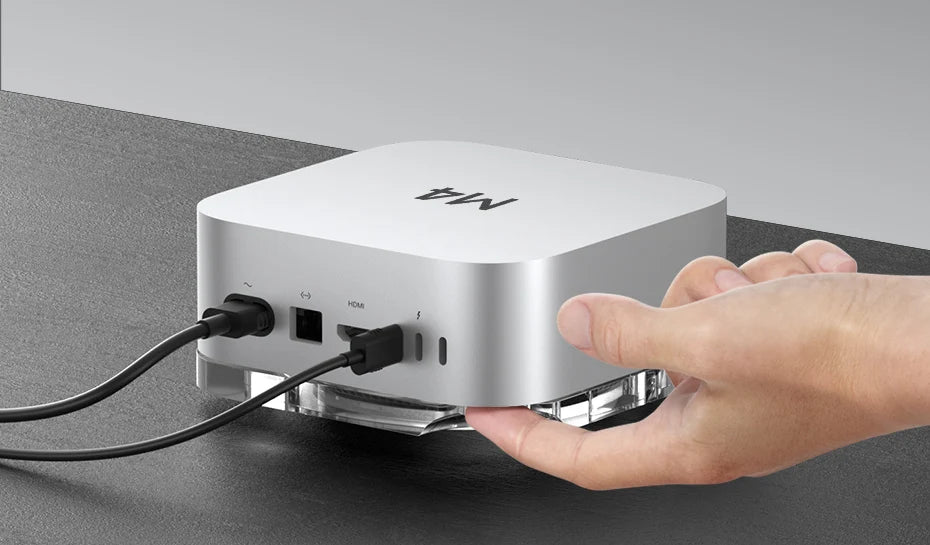 Hagibis Desktop Dustproof Stand for Mac mini M4/M4 Pro Transparent Acrylic Dock Desk Holder Heat Disspation Mount Accessories