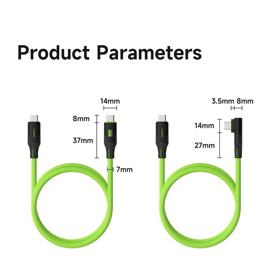 Hagibis USB C Magnetic Fast Charging Cable PD 240W 40Gbps Compatible with Thunderbolt 4/3 Video Cord For Laptop iPhone 17 Tablet