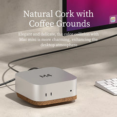 Hagibis Desktop Stand for Mac mini M4/M4 Pro 2024 Dustproof Coffee Cork Bracket Base Heat Dissipation Holder Cooling Accessories