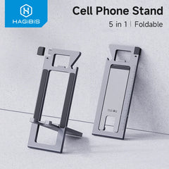 Hagibis Cell Phone Desktop Holder Foldable Metal Phone Stand 5 in 1 Creative bottle opener for iPhone 15/16/17 Pro Max Samsung