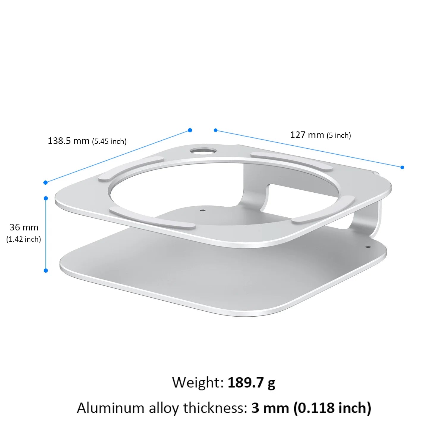 Mac mini Desktop Stand for Mac Mini M4 /M4 Pro 2024 Heat Dissipation Aluminum Mount Dock Cooling Holder Accessories